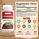 Best Naturals L-Glutamine 1000mg Fuel for Workout (Non-GMO) Tablets, 180 Count 3