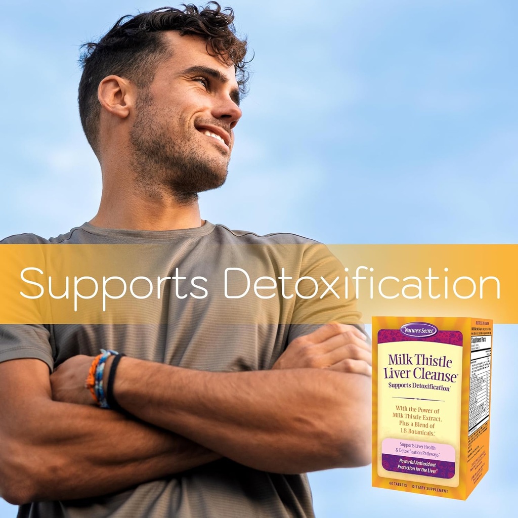 Nature's Secret Milk Thistle Liver Cleanse - 60 Tablets - Supports Healthy Liver Function & Detoxification - 18 Botanical Blend Turmeric, Dandelion, Beet, & Artichoke - Natural Powerful Antioxidant 6