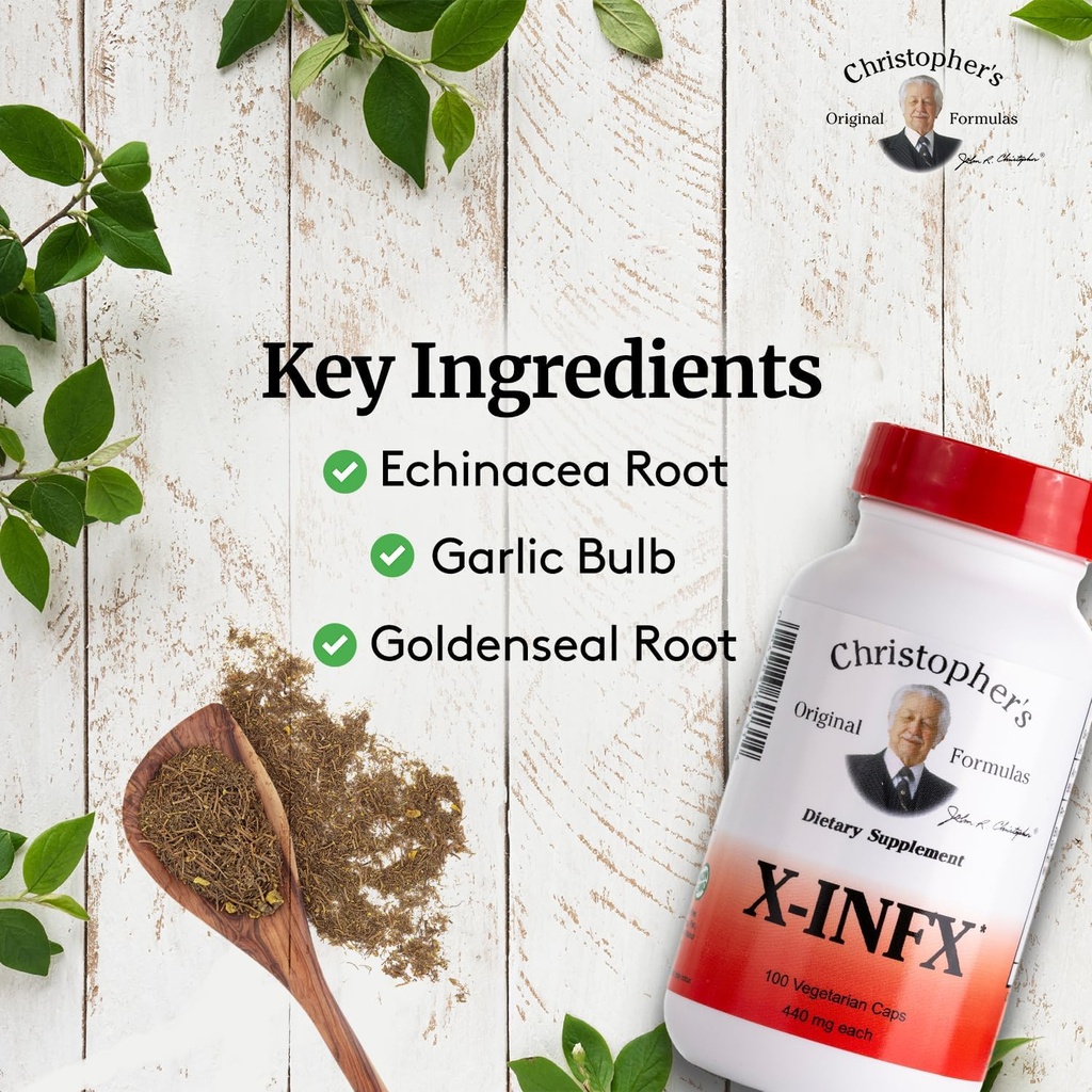 Christopher's Original Formulas X-INFX Formula, Natural Immune Support, 2 Pack, 100 Caps Each 4
