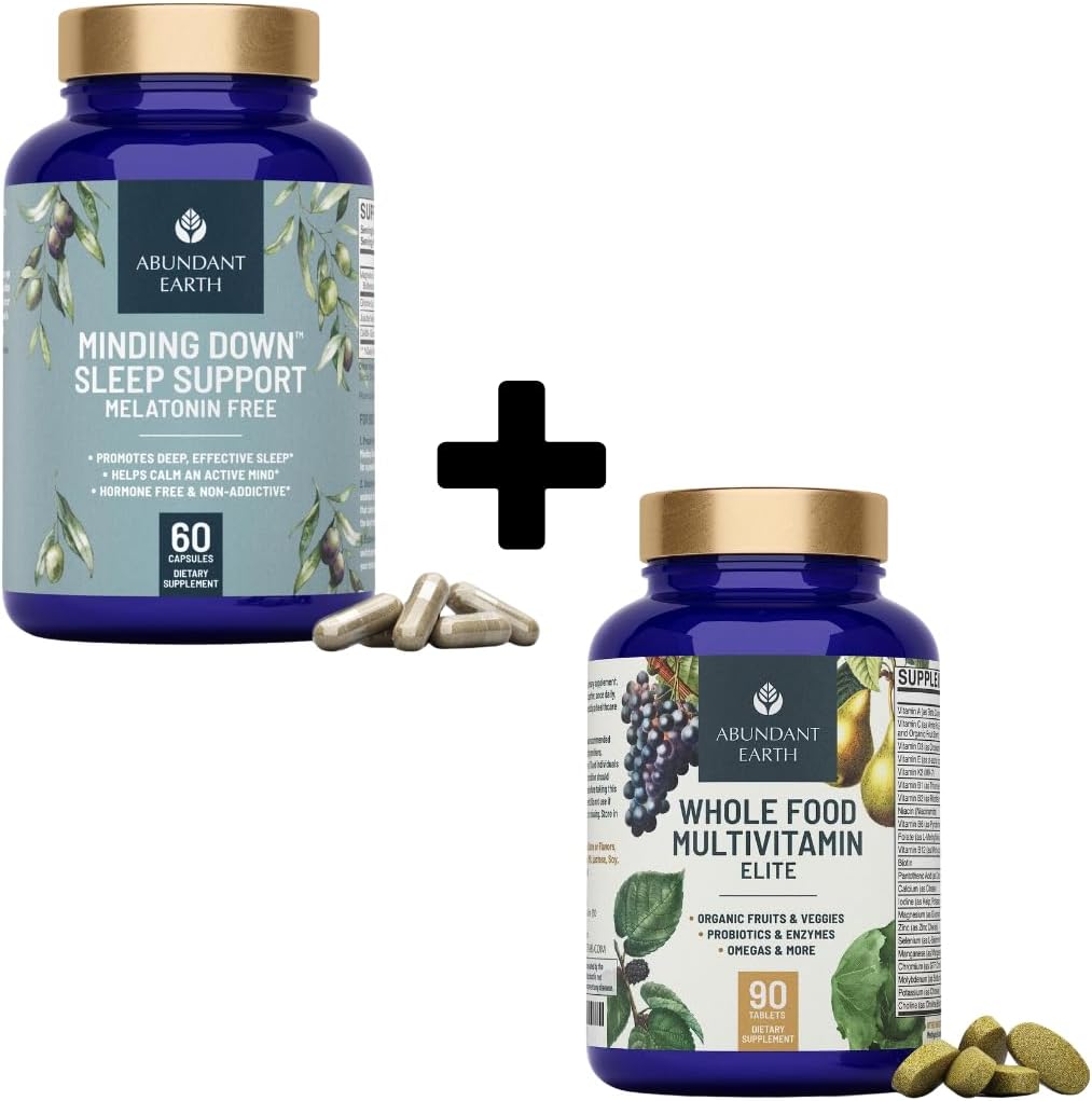 Abundant Earth Whole Food Multivitamin and Minding Down Sleep Support Capsules 2