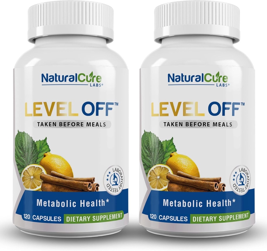 Natural Cure Labs Level Off Anti Spike Formula Glucose Supplement – Capsules for Metabolic Health, Helps Moderate Glucose Spikes, Vegan, Non-GMO, Gluten Free (240 Count (Pack of 2)) 2