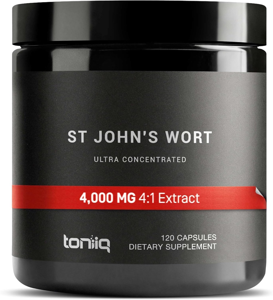 1,000mg Ultra High Strength St. John's Wort Capsules (Non-GMO) - 7X Concentrated Extract - 0.3% Hypericin - Highly Purified and Bioavailable - 120 Capsules 2