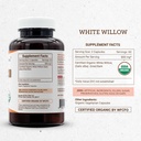 Secrets of the Tribe White Willow Capsules 800 mg USDA Organic White Willow (Salix Alba) Dried Bark (120 Capsules) 5