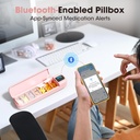 Daviky Automatic Pill Dispenser, Smart Pill Organizer with Alarm, Pill Box 7 Day with APP, Weekly Travel Pill Case, Portable Pill Reminder for Medicines, Supplements and Vitamins (Pink) 4
