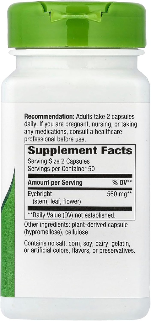 Nature's Way Eyebright Herb, 860 mg per Serving, 100 Vegan Capsules 3