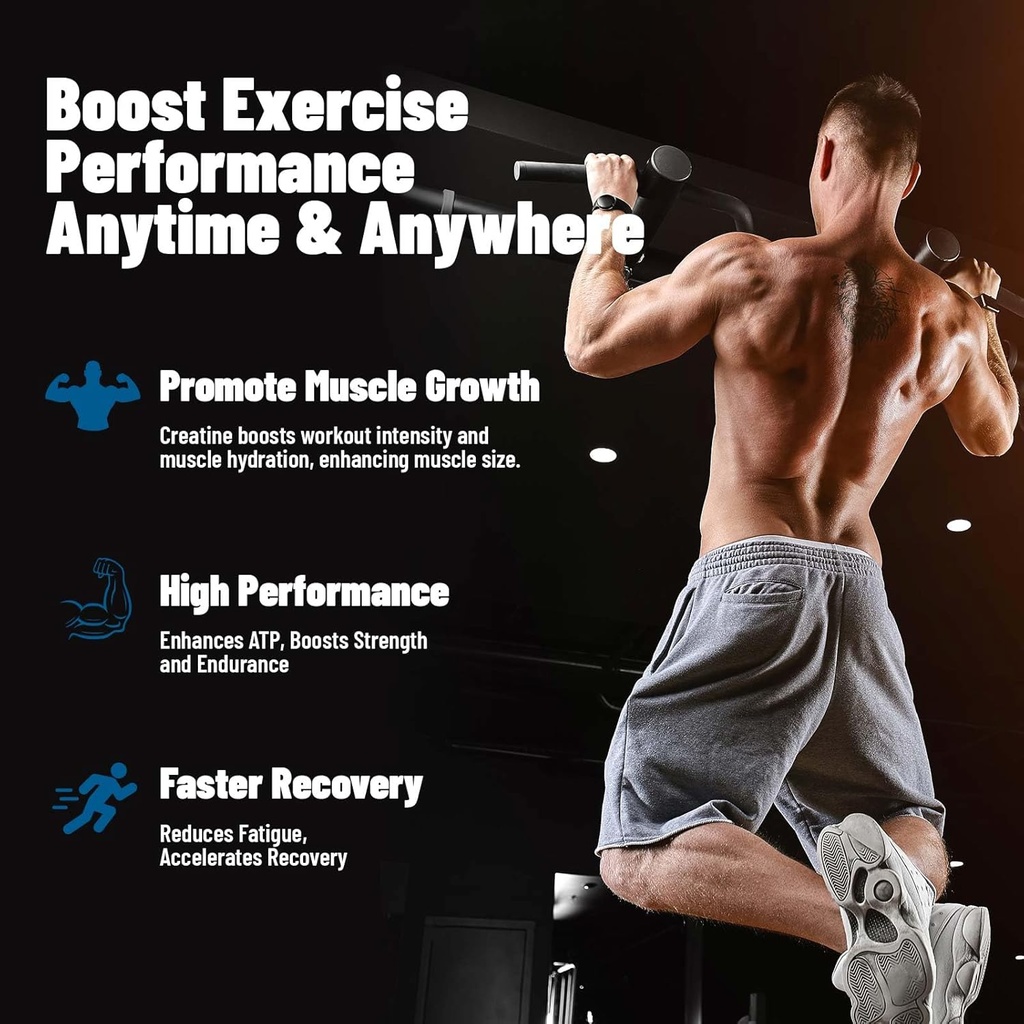 Creatine Monohydrate Gummies for Men & Women 120 CT - 5600mg of Creatine Monohydrate per Serving, Chewable Creatine Monohydrate for Muscle Support & Energy Boost, Sugar Free, Vegan (Blueberry Flavor) 5