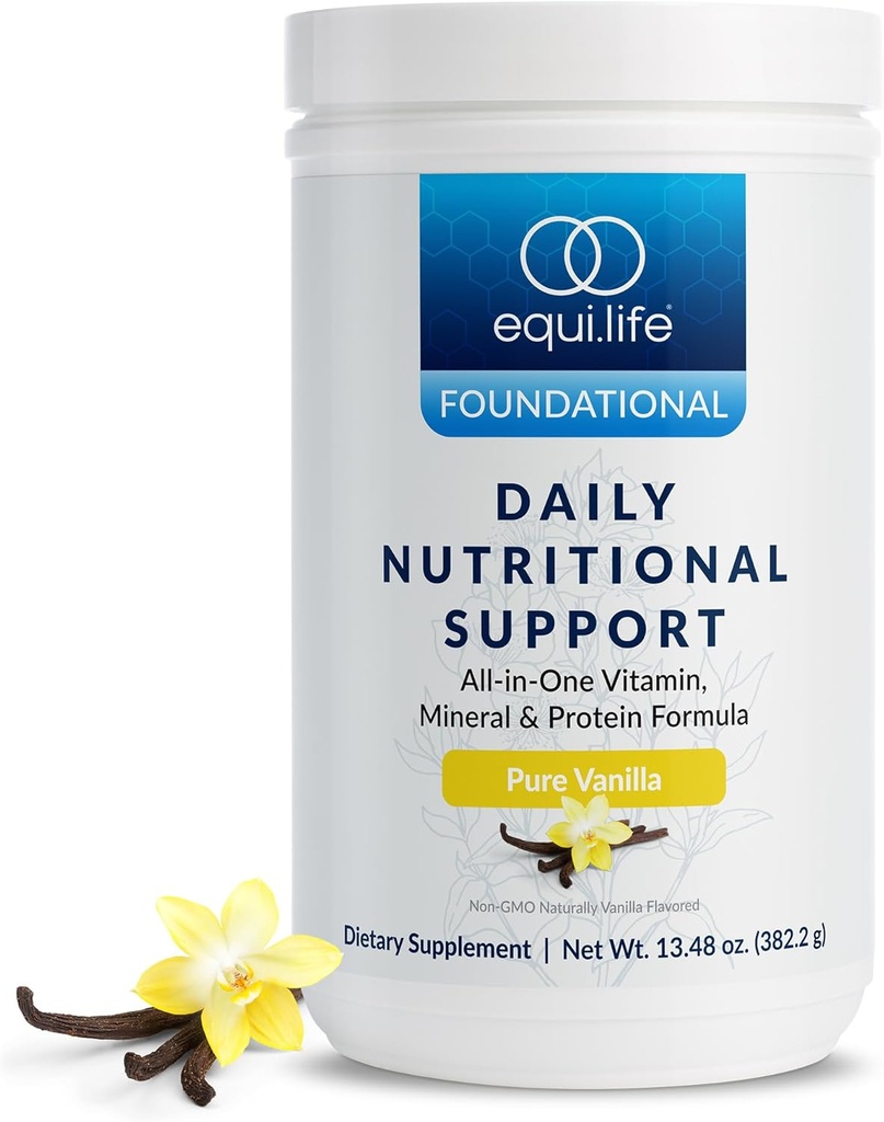Equilife Daily Nutritional Support, All-in-One Multivitamin Meal Replacement, Pure Vanilla Flavor, 15G Plant Protein, Supports Overall Wellness Including Energy, Digestion, & Skin, 14 Servings Tub 2