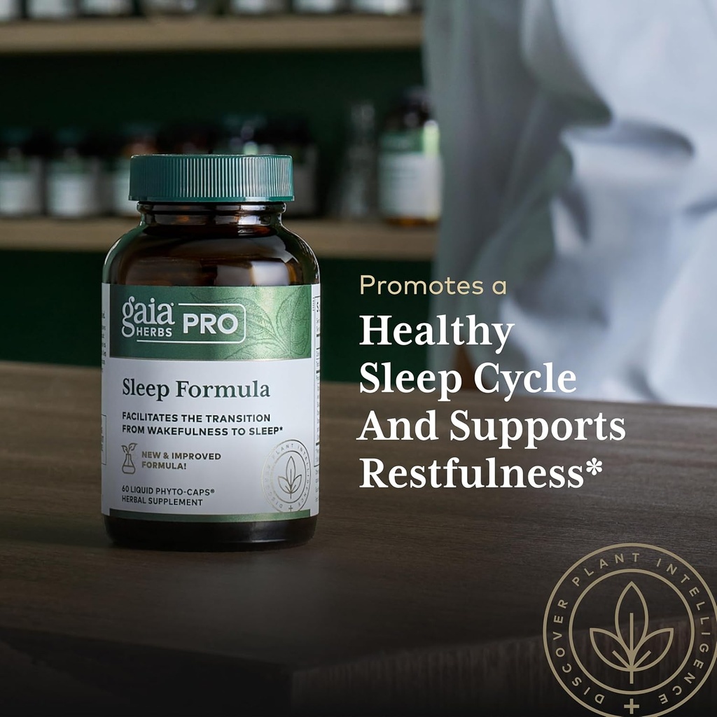 GAIA HERBS PRO Sleep Formula - Supports Restful Sleep & Relaxation for Occasional Sleeplessness* - Herbal Extracts with Valerian Root, Passionflower & Lavender - Vegan Capsules - 60 Liquid Phyto-Caps 6
