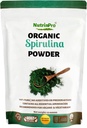 USDA Organic Spirulina Powder for Juice and Smoothy Mix; 100% Natural and Gluten Free, with High Protein, Vitamins, Antioxidants and Minerals (12 Ounces) (1) 2