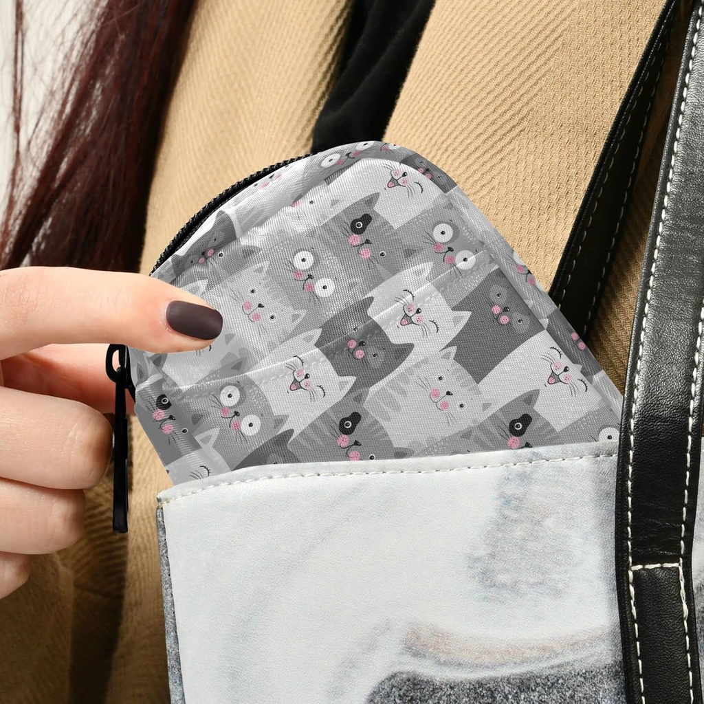 Grey Cats Pill Box 7 Day Pill Case Bag Travel Pill Organizer Bag with Zipper Portable Weekly Case Compact Size for Vitamin Supplement Holder 6