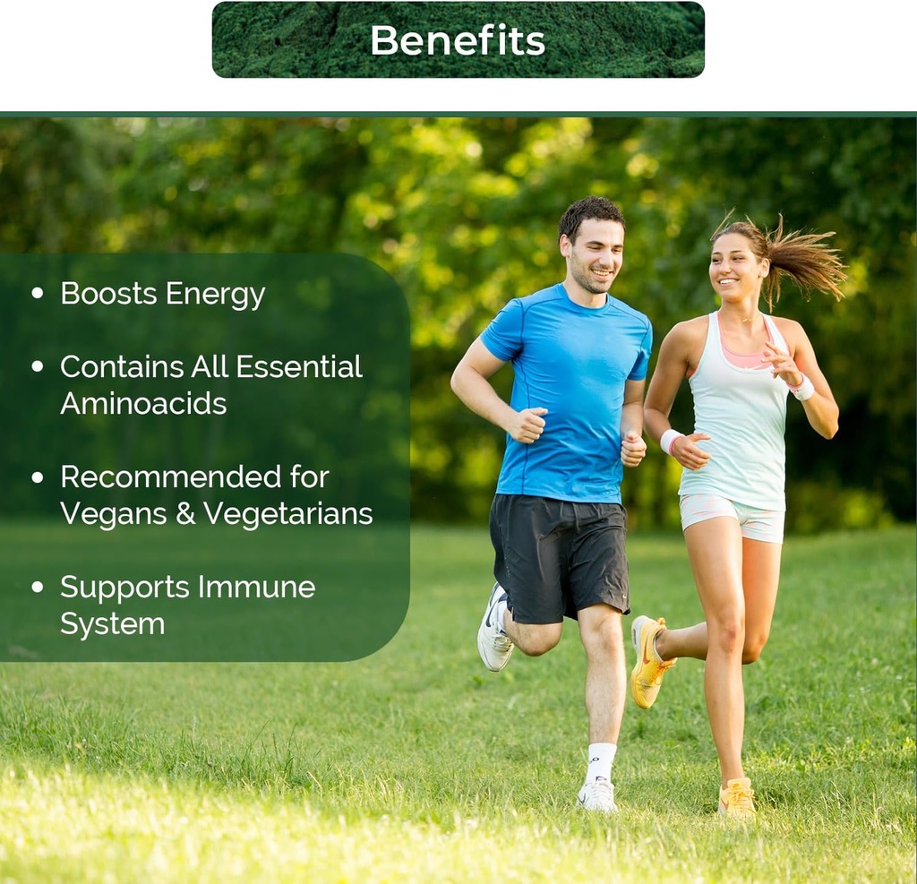 USDA Organic Spirulina Powder for Juice and Smoothy Mix; 100% Natural and Gluten Free, with High Protein, Vitamins, Antioxidants and Minerals (12 Ounces) (1) 5