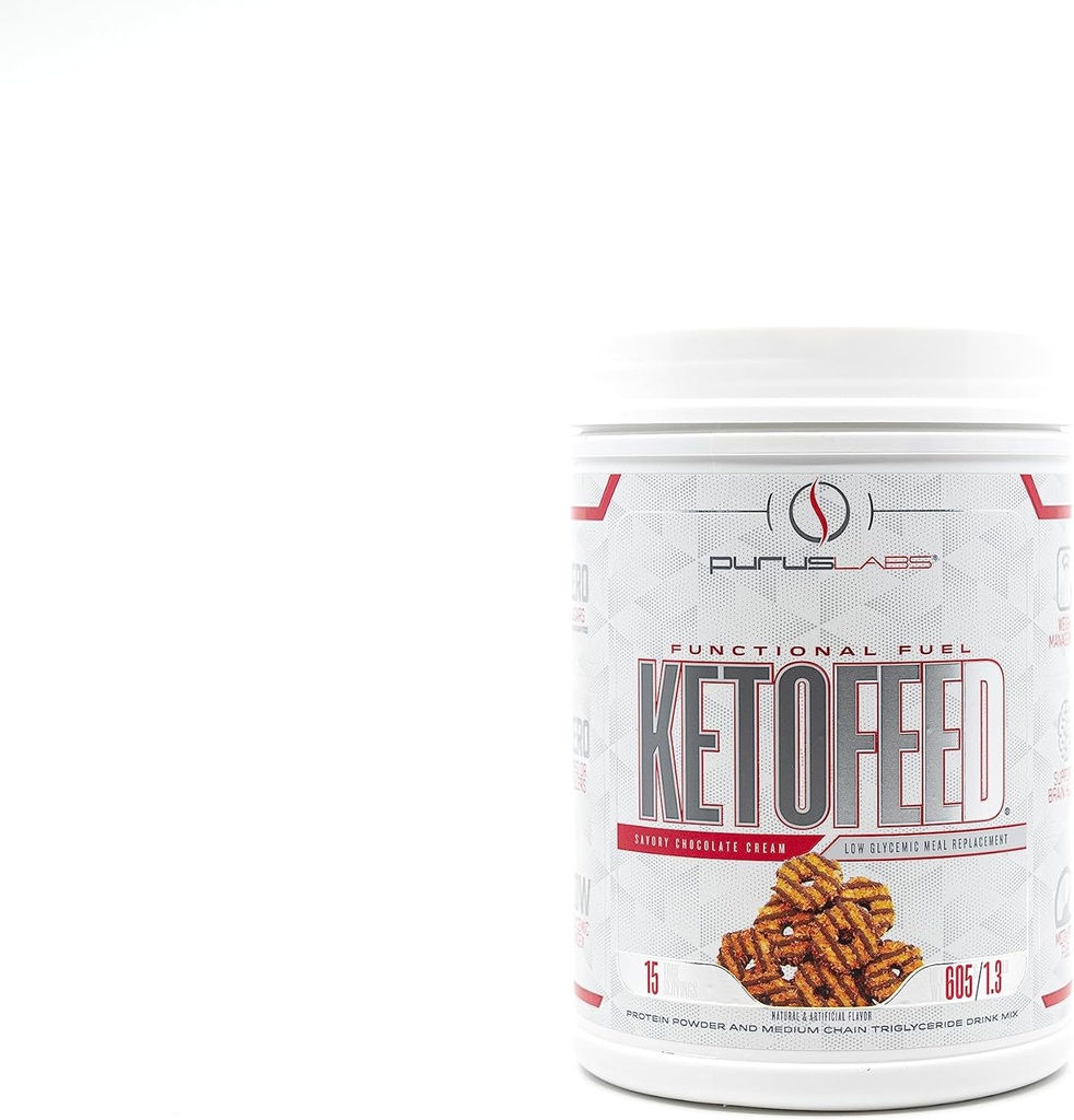 Purus Labs KetoFeed Protein | Keto Low Glycemic Protein Meal Replacement | Low Carb, 0 Sugars | Added MCTs | 20g Whey Protein (Savory Chocolate Cream) 2