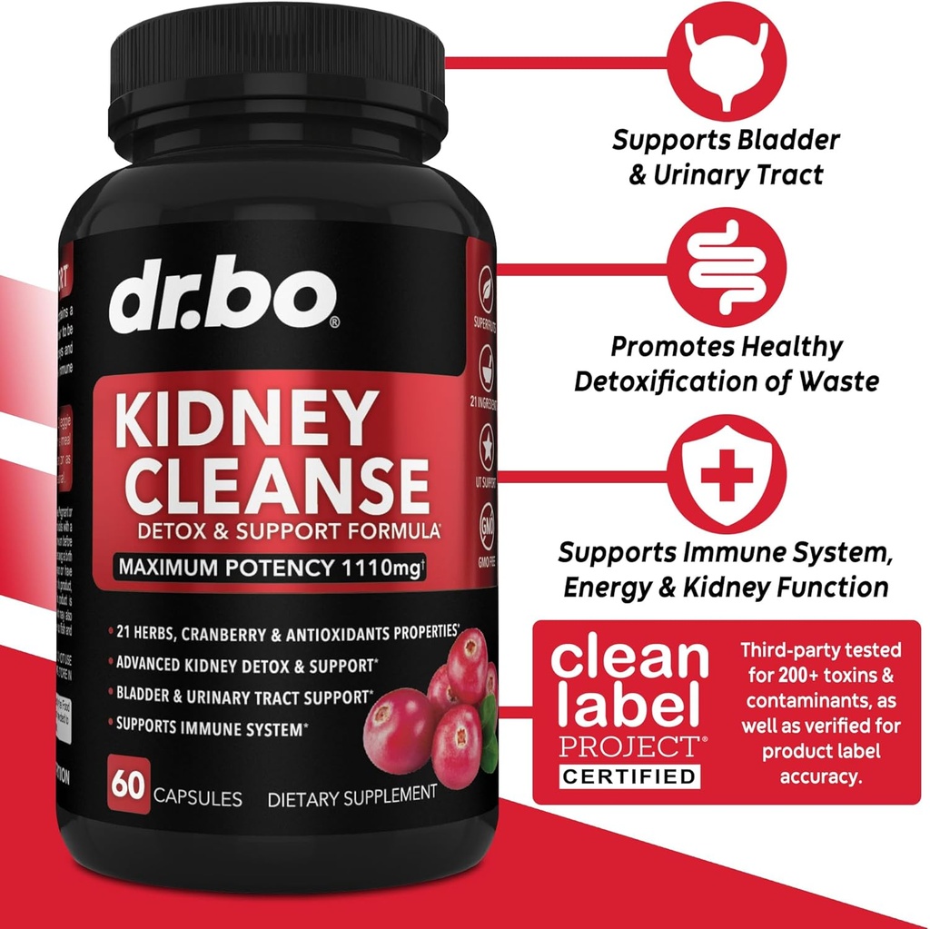 Kidney Cleanse & D Mannose Supplements - Kidney Detox Support Supplement, D-Mannose 500mg 1000mg Capsules - DMannose & Natural Cranberry to Support Kidneys, Bladder & Urinary Tract Health Supplements 3
