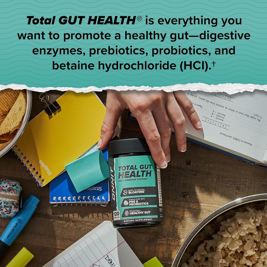 ONNIT Total Gut Health Daily Digestive Support, IGEN™ Non-GMO Tested Digestion Supplement for Women and Men with 7 Strains of Probiotics, Prebiotics, Enzymes and Betaine HCL, 60 Count 6
