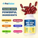 Omega 3 Dry Eye Supplements by ProVision - Eye Vitamins for dry Eyes with Omega 3 Supplement - Dry Eye vitamins Made with Omega 3 Fish Oil for Eye Support - ProVision Dry Eye Relief - 60 Softgels 3
