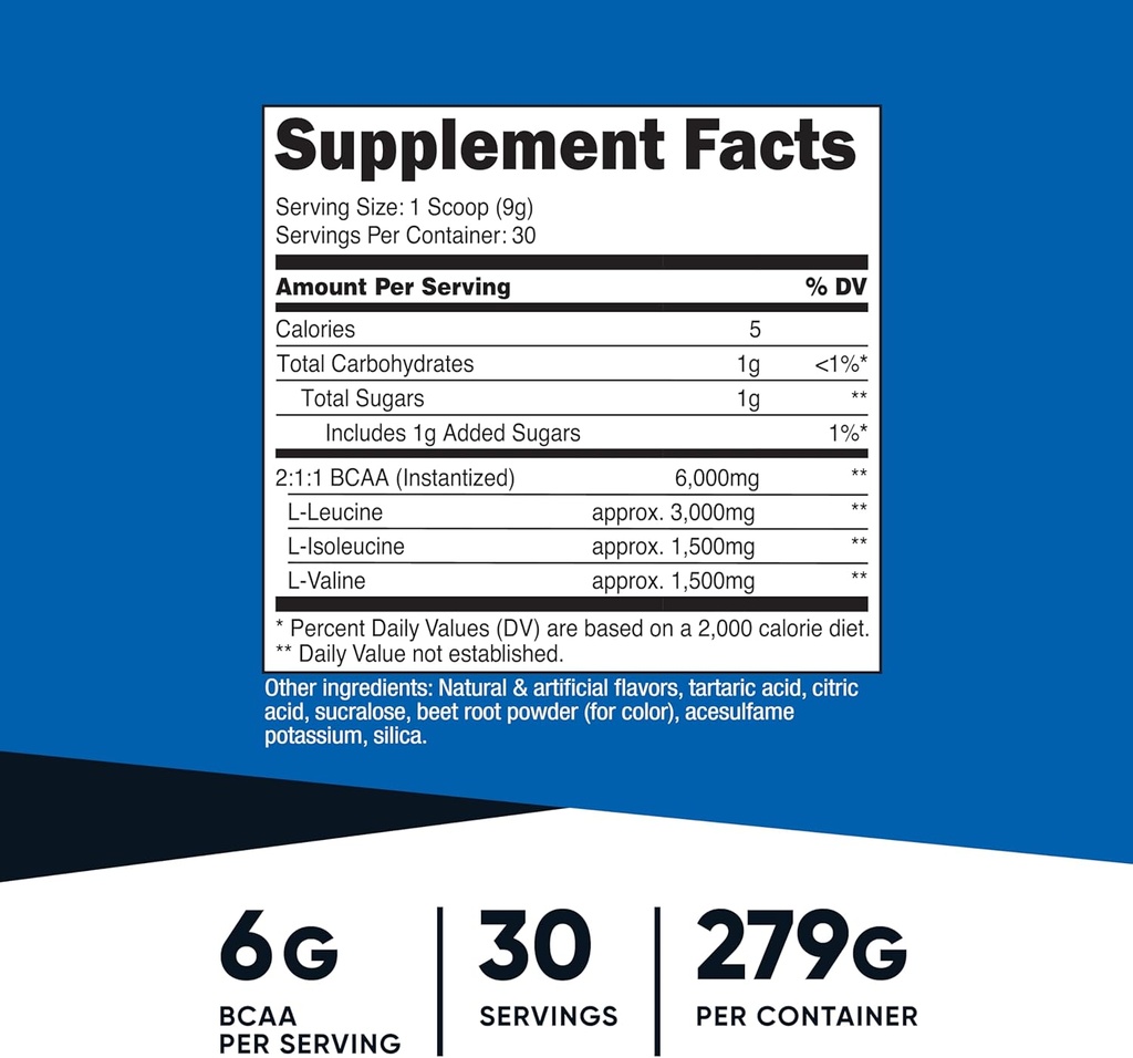 Nutricost BCAA Powder (Watermelon, 30 Servings) - Optimal 2:1:1 Ratio 3