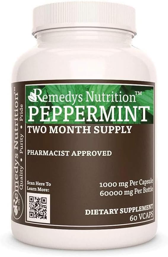 Remedy's nutrition Peppermint Leaf | 1,000 mg, 60 Vegan Capsules Herbal Dietary Supplement | Two Month Supply 2