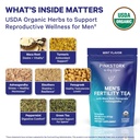 Blue Stork Men's Fertility Tea: Organic Fertility Supplements for Men, Green Tea, Maca Root, and Ginkgo Biloba for Male Reproductive Health, Mint, 15 Sachets 5