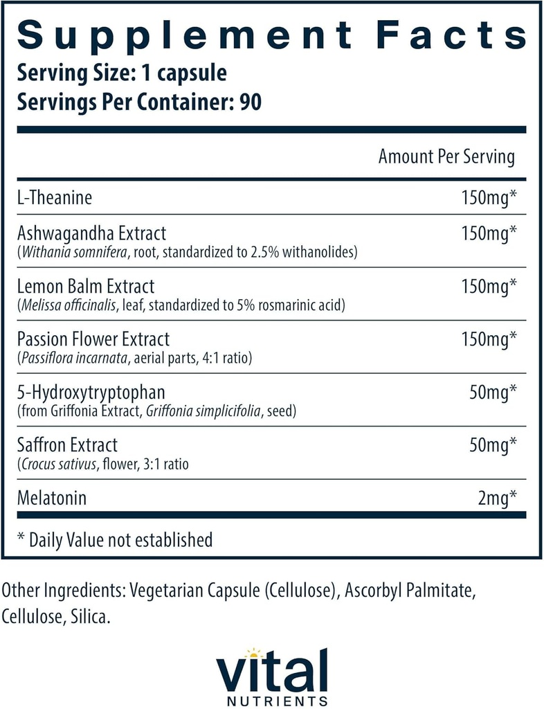 Vital Nutrients Sleep + Recover - Vegan Supplement - Sleep Support - Melatonin, Ashwagandha & L-Theanine - Gluten, Dairy & Soy Free - 90 Capsules 3