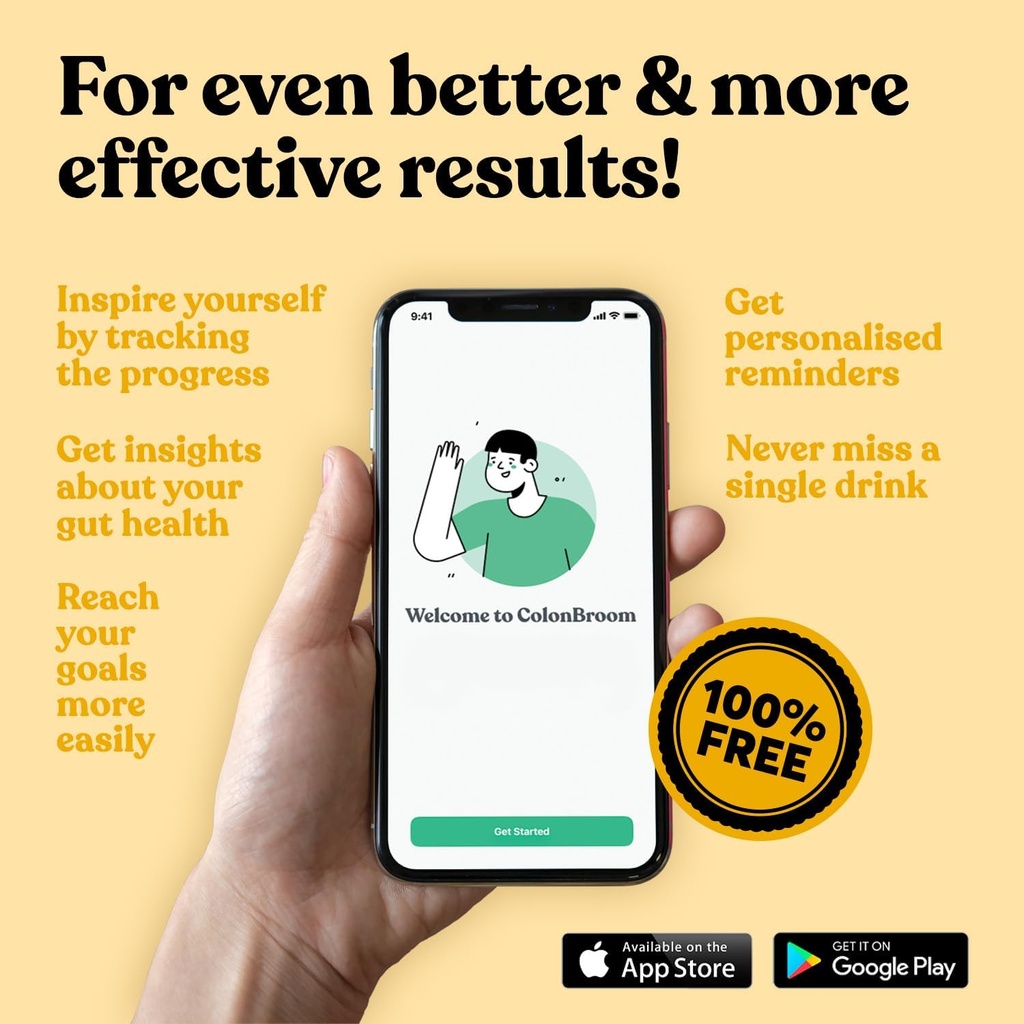 ColonBroom Psyllium Husk Powder with Stevia (Tropical Fruits) - Colon Cleanse for Bloating Relief & Gut Health - Colon Broom Fiber Powder Drink - Vegan Fiber Powder Stevia Supplement, 100 Servings 5