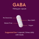 BESTVITE GABA 750mg per Capsule (120 Vegetarian Capsules) - No Stearates - No Fillers - Vegan - Gluten Free - Non GMO 6