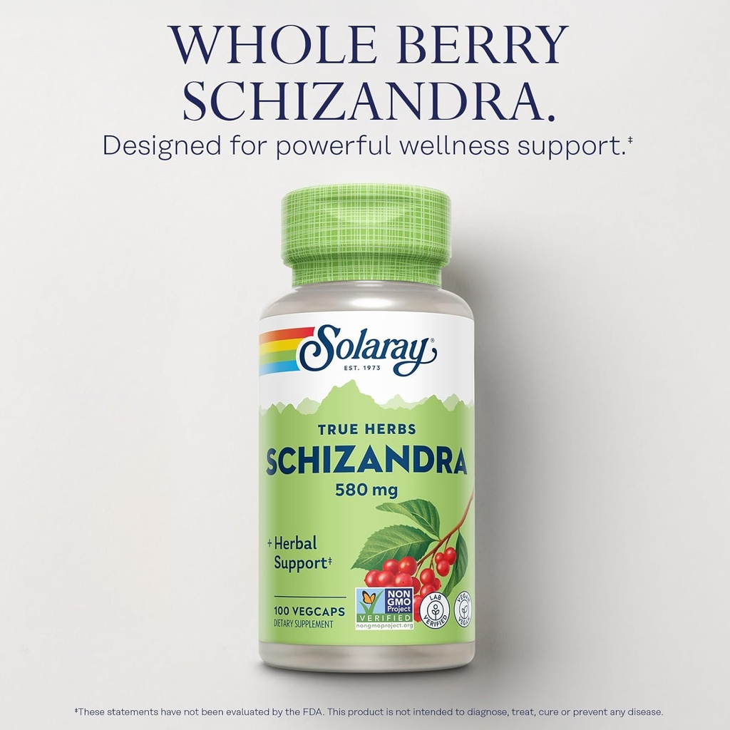 SOLARAY Schizandra 580 mg - Schisandra Supplement for Body Health and Wellness Support - with Schisandra Berry - Non-GMO Project Verified, Vegan, Lab Verified, 60-Day Guarantee, 100 Servings 4