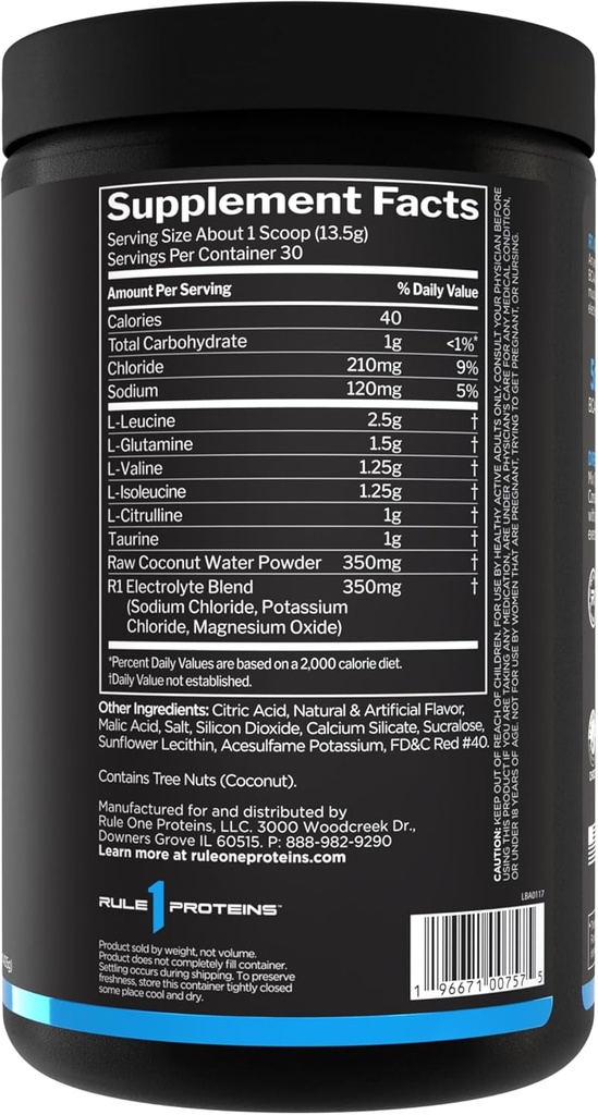 Rule 1 Active BCAA - Performance, Hydration, and Recovery Support with 5g BCAAs + Electrolytes, L-Glutamine, and Citrulline (30 Servings, Fruit Punch) 3