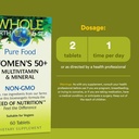 Natural Factors Whole Earth & Sea Women's 50+ Multivitamin & Mineral, 1 Serving Contains Nutrition Equivalent to ½ lb of Veggies, 60 Tablets 4