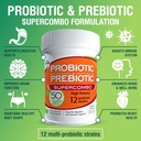 50 Billion CFU Prebiotic and Probiotic Supplement for Women and Men, 12 Strains for Daily Immune Support and Digestive Health, 30 Veggie Capsules, Non Refrigerated High Potency Probiotics 5