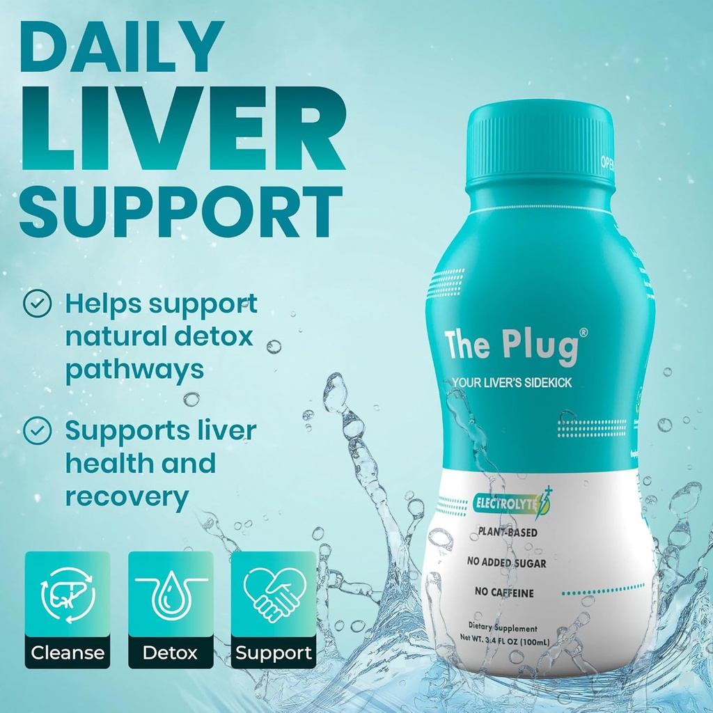The Plug Liver Cleanse Detox & Repair Drink - Plant Based Herbal Electrolyte Drink for Liver Support & Health, Bloating Relief, Restore Antioxidants & Minerals | Liver Complex Energy Drink (24-Pack) 3