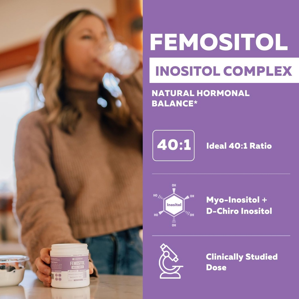 FemoSitol Inositol Powder | Myo-Inositol & D-Chiro Inositol Complex - Clinically Proven 40:1 Ratio (Vitamin B8) | PCOS, Hormonal Balance & Healthy Ovarian Function Support (123 gram – 60 Servings) 5