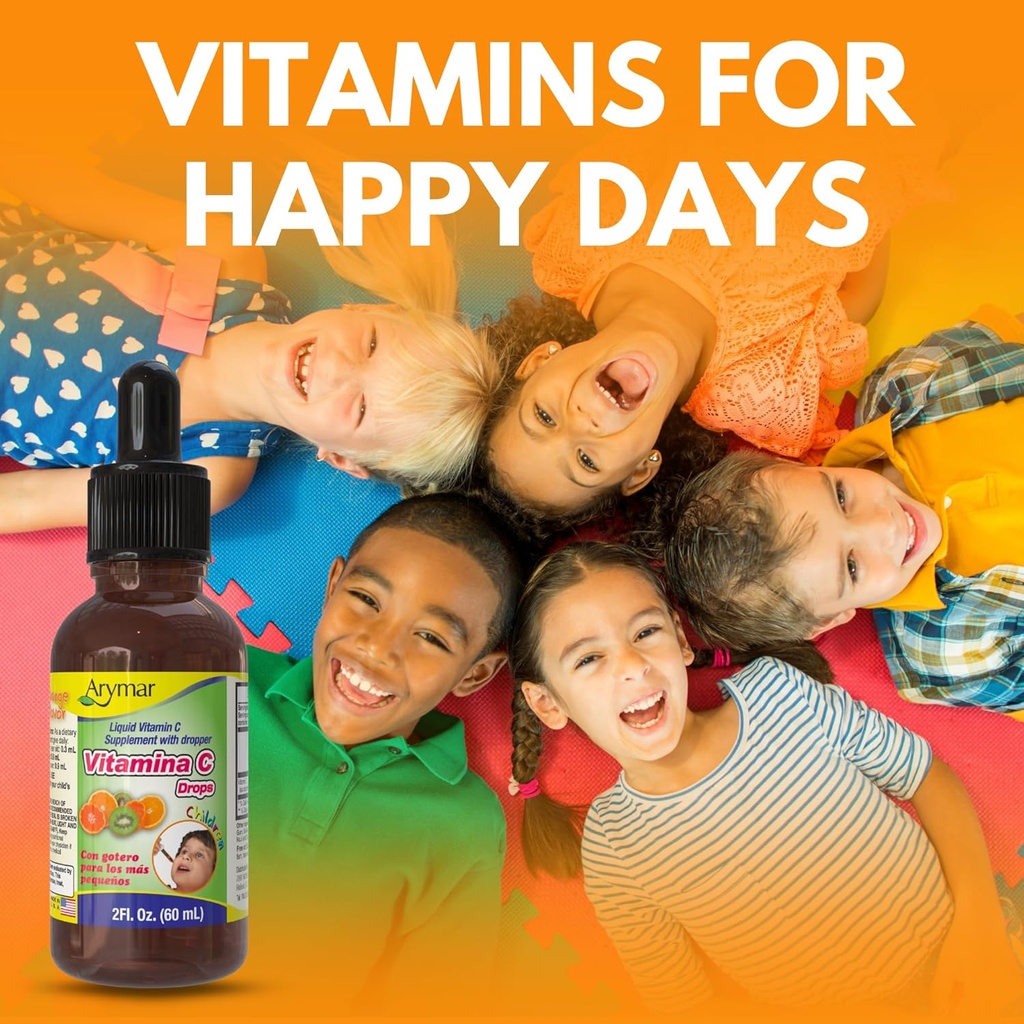 ARYMAR Vitamin C Drops – 2 fl oz Immune Support & Antioxidant Liquid, Vegan, Orange Flavor 6