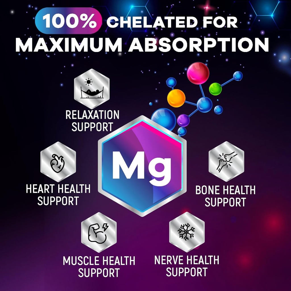 Magnesium Glycinate 500mg Capsules - Pure & Chelated for Max Absorption - Supports Muscle, Nerve & Heart Health, Sleep Support - Best Magnesium Pills Supplement for Whole Body Support - 120 Capsules 6