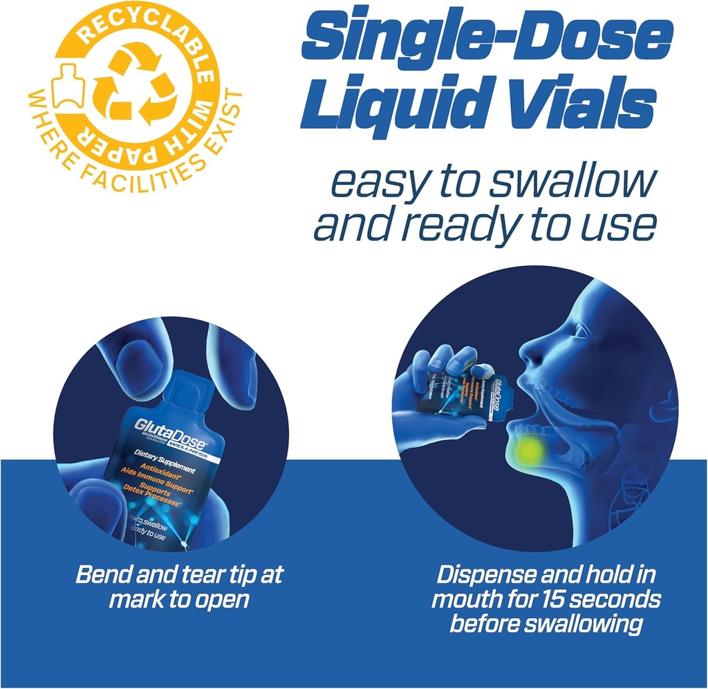 Liquid Glutathione Supplement, Lemon Berry Flavored Acerola Energy Booster w/Zinc, Daily Vitamins & Minerals, Zero Sugar Formulation, Everyday Auto-Immune Support for Adults, 0.34 fl oz, Pack of 60 3