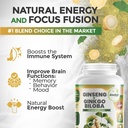 GreeNatr Ginko Biloba & Panax Ginseng Supplement - Red Ginseng Brain Supplement for Memory and Focus - Ginkgo Biloba Supplements for Good Vision, Immune System and Improved Blood Flow - 3 Bottles 5