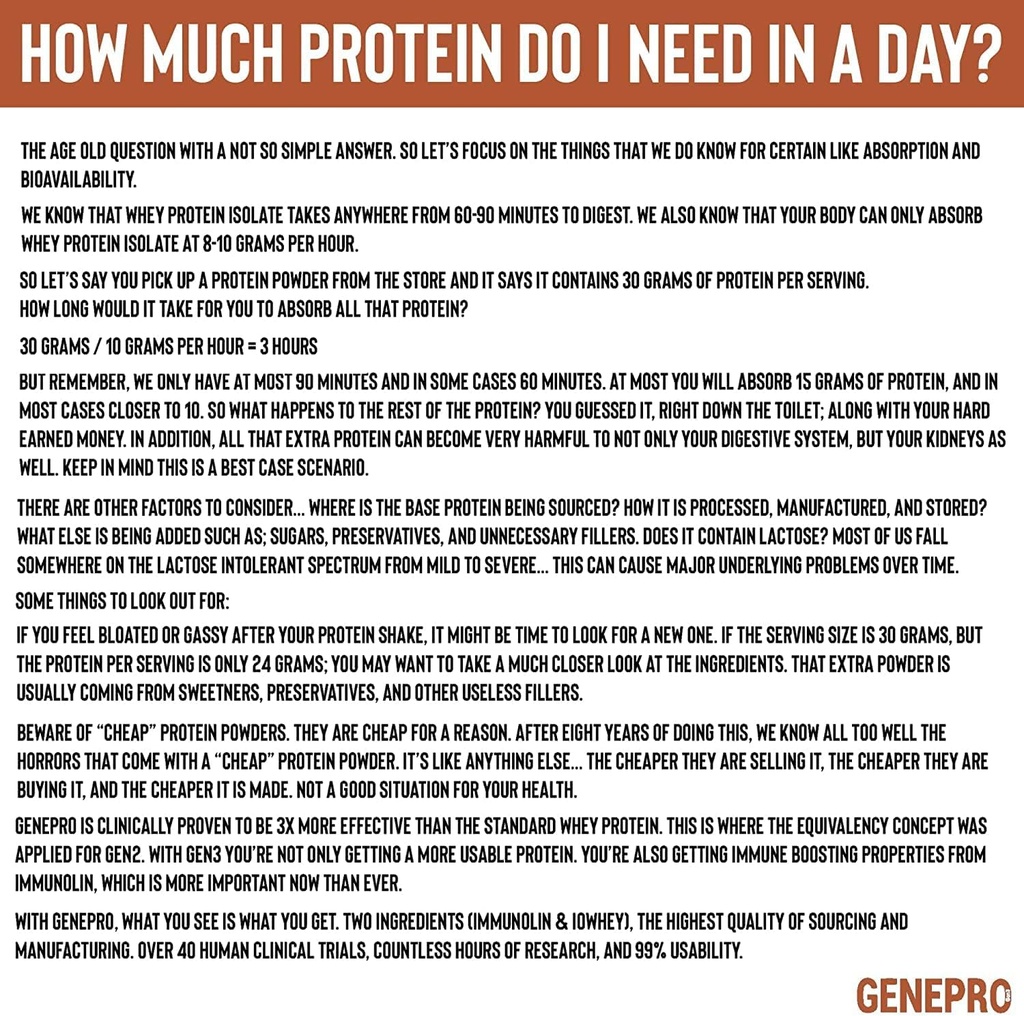 Genepro Medical Grade Protein Powder - Net Weight 453.5 Grams - 30 Servings 5