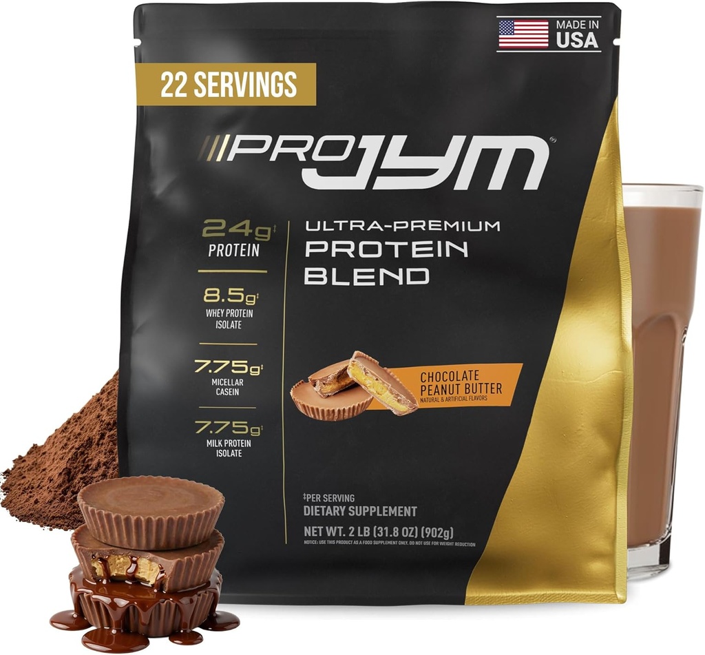 Pro JYM Chocolate Peanut Butter Protein Powder - Whey Protein Isolates, Casein, & Milk Protein, Lean Muscle Building for Men & Women, JYM Supplement Science, 22 Servings 2