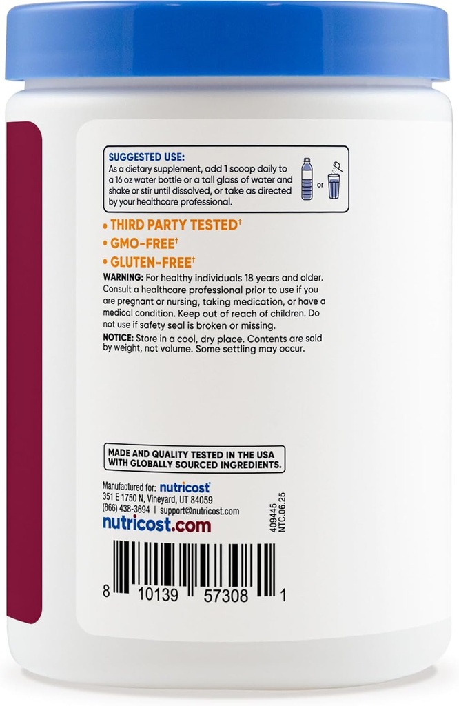 Nutricost Electrolyte Complex Powder (60 Servings, Grape) - Hydration Supplement Drink Mix with Vitamins and Minerals 5