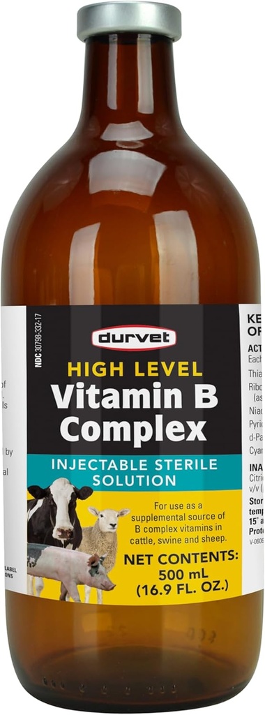 Durvet 063404 High Level Vitamin B Complex Yellow.500Ml 2