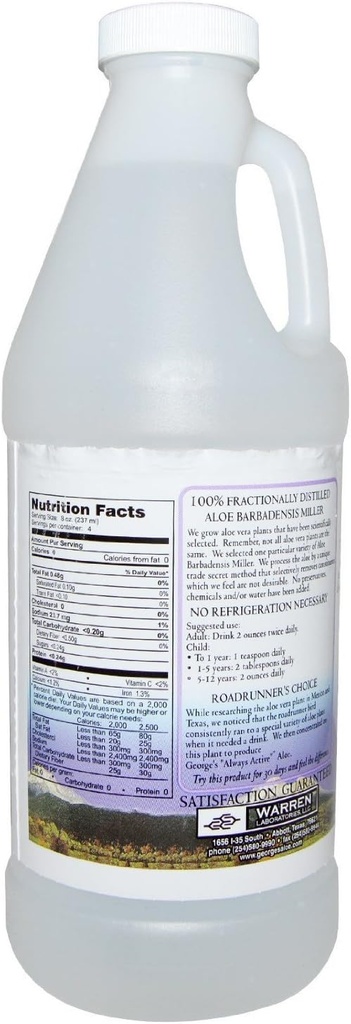 George's Aloe Vera, 100% Aloe Vera Liquid, 32 fl oz (.94 l) 3