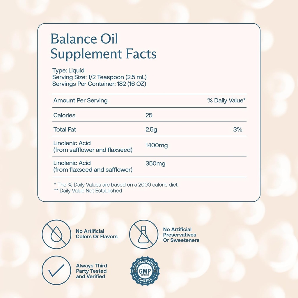 BodyBio Balance Oil - Vegan Omega 3 6 Supplement – Cold-Pressed Safflower & Flaxseed Oil – Supports Brain Function, Healthy Skin, and Mood 5