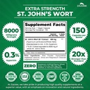 Zazzee Extra Strength St. John’s Wort 20:1 Extract, 8000 mg Strength, 0.3% Hypericin, 150 Vegan Capsules, 5 Month Supply, Concentrated, Standardized 20X Extract, 100% Vegetarian, Non-GMO, All-Natural 3
