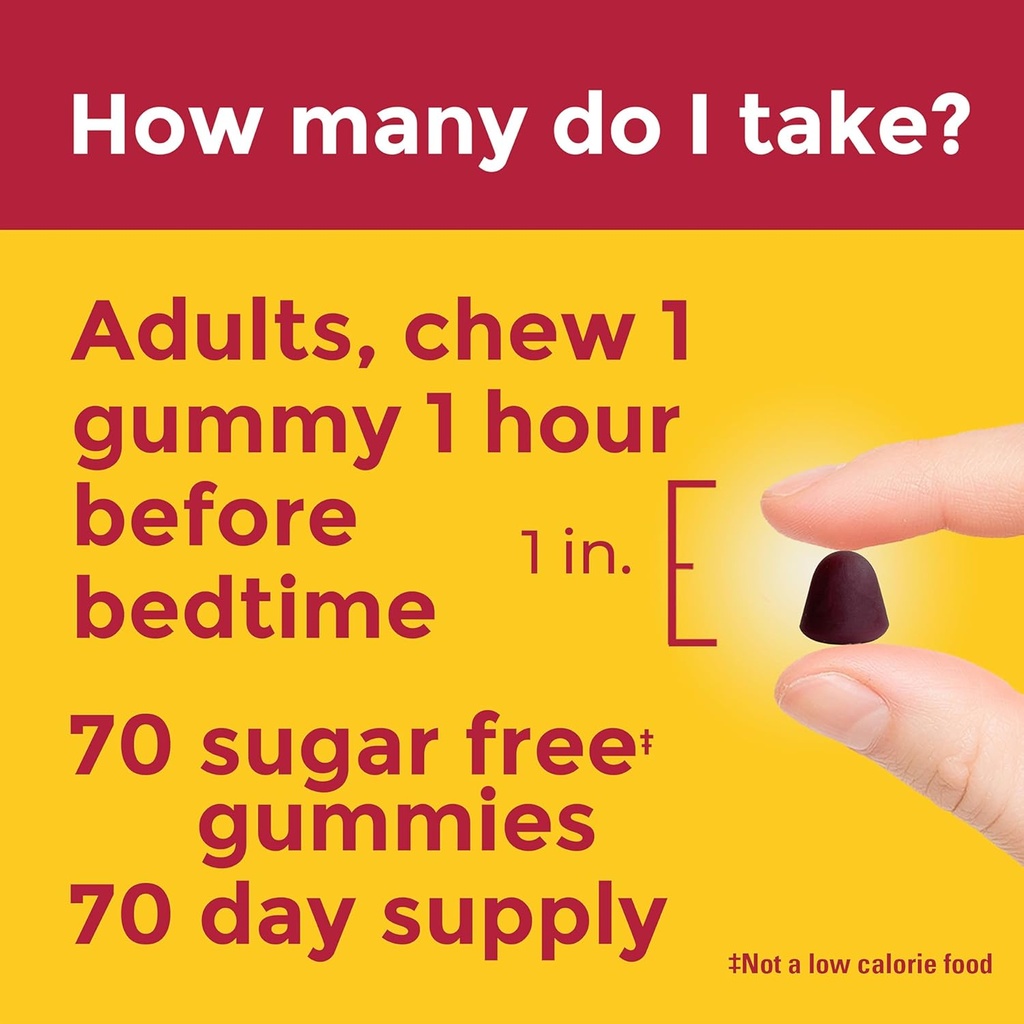 Nature Made Zero Sugar Melatonin 5mg Sleeping Gummies for Adults Extra Strength, 100% Drug Free Sleep Aid, Aspartame Free, 70 Sugar Free Melatonin Gummies, 70 Day Supply 5