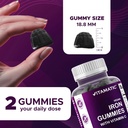 Vitamatic Iron 65 mg Gummies Supplement for Women & Men - 60 Vegan Gummies - Great Tasting Iron Gummy Vitamins with Vitamin C (2) 4