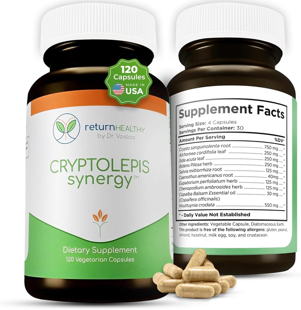Cryptolepis Synergy, Immune Support Vitamins, Immune System Booster for Adults, Liver, Lymphatic, & Immune Support Supplement, Supports Lyme & Natural Parasite Defense, 120 Capsules 2