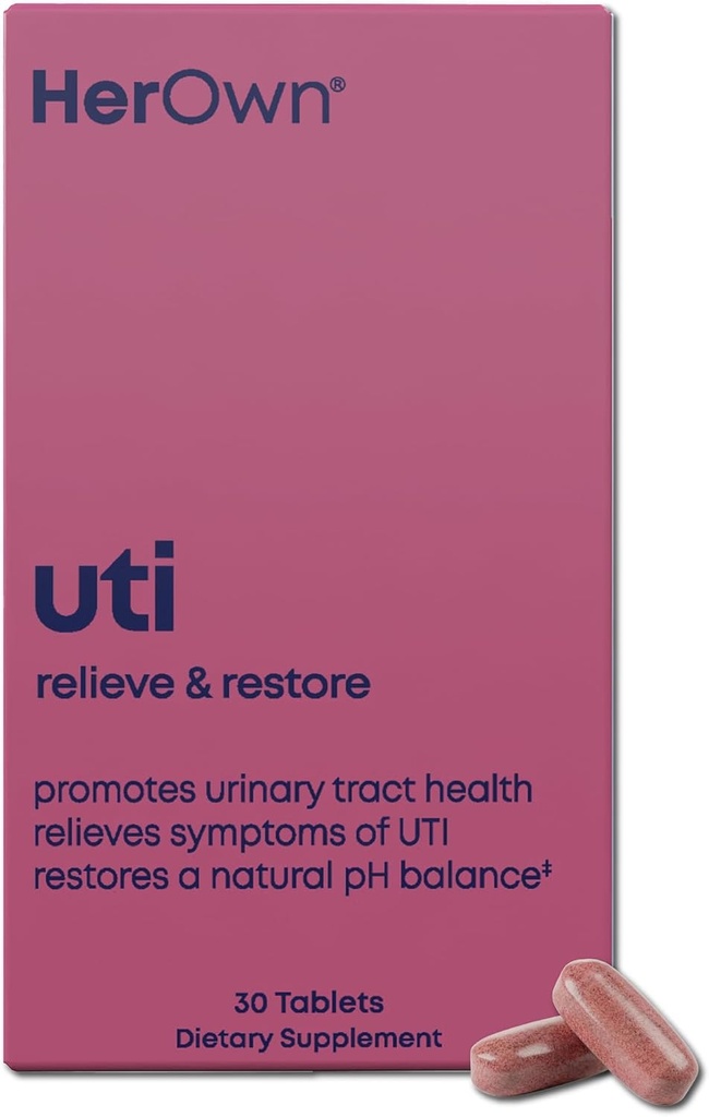 her own UTI, Helps Restore pH Balance, Supports Vaginal Flora and Balance, Promotes Urinary Health, 7 Strain Probiotic Blend, Shelf Stable, Gluten and Soy Free, Vegan, 30 Capsules, 30 Servings 2