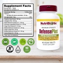 NutriBiotic – DefensePlus, 45 Tablets | 11 in 1 Immune Support with Vitamin C, Zinc, Grapefruit Seed Extract, Echinacea, Astragalus Root & Immune Boosting Extracts & Mushrooms | Vegan & Gluten Free 5