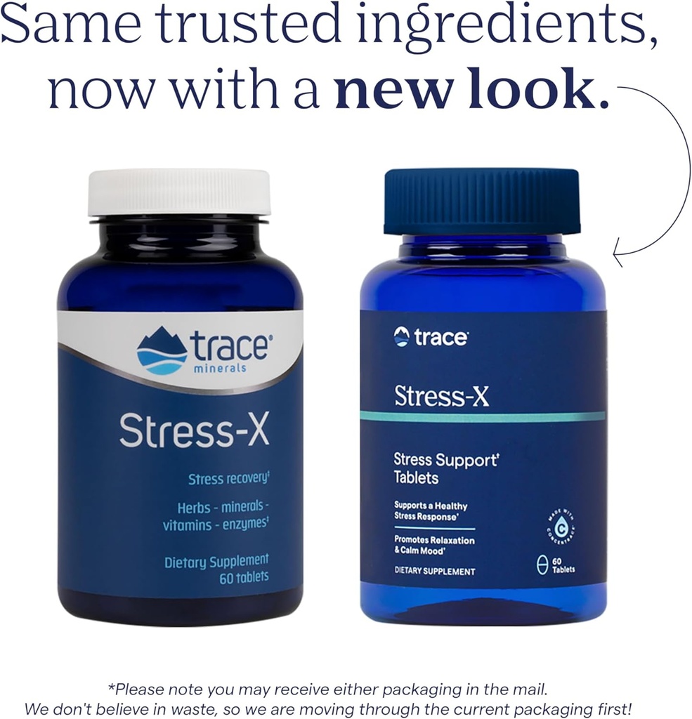 Trace Minerals Stress-X - Dietary Supplement with Dietary Fiber & Trace Minerals - Magnesium Supplement for Sleep Health Support - Formula with Vitamins A, B12, D & More - 60 Tablets (30 Servings) 3