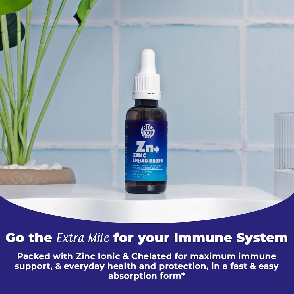 Liquid Zinc Supplement. Immune Support & Skin Care. Ionic & Chelated Zinc for Kids & Adults. 30 Day Supply, Vegan, Organic Glycerin Based, Unflavored 3
