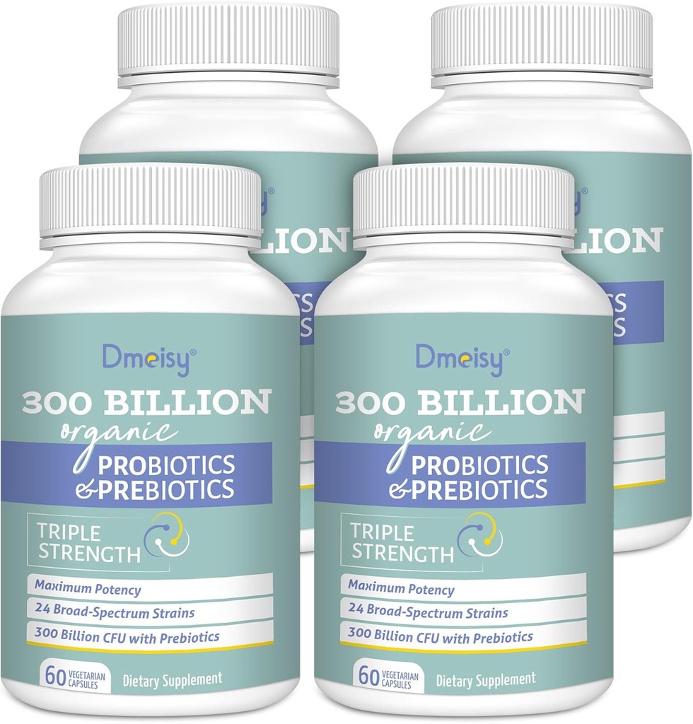 Probiotics for Women and Men, 300 Billion CFU 24 Strains Probiotics + 15 Organic Herbs Prebiotics Blend, Shelf Stable Gut Health Supplement for Digestive Immune & Whole-Body Health, 8 Month Supply 2